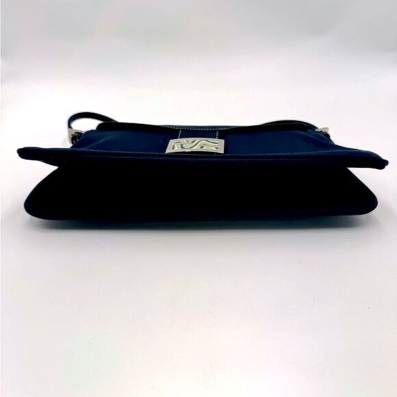 Fendi Mama Double Flap Navy Blue Canvas Limited Edition Baguette Preloved Purse - Picture 9 of 16